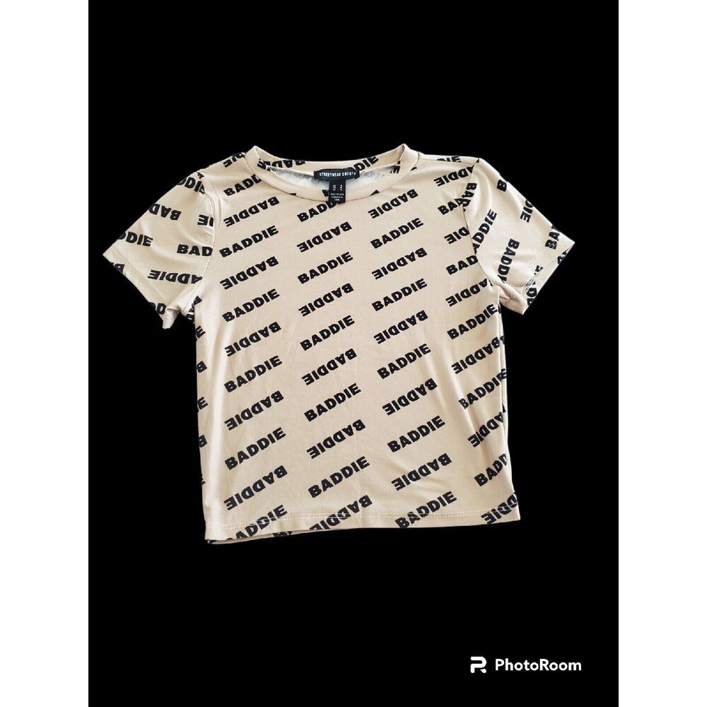Streetwear Society Crop Top (Baddie) Stretch T-Shirt Size Small